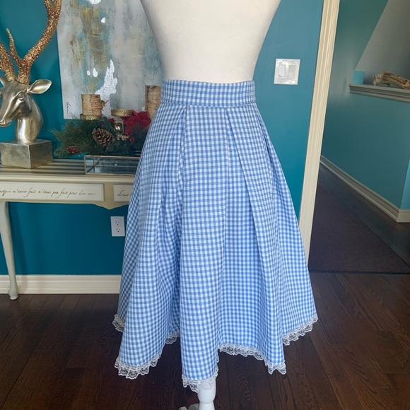 Blue Gingham Women's Skirt - Picture 3 of 4